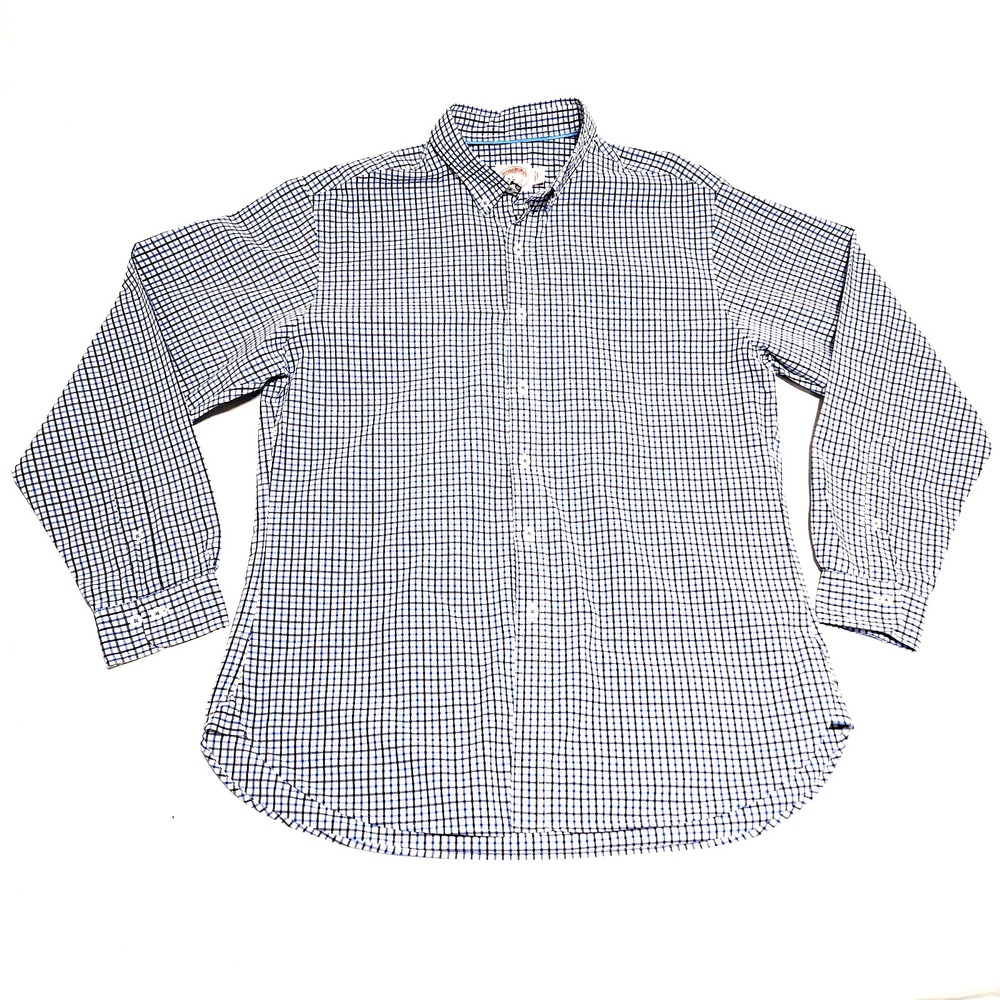 Brooks Brothers Button Shirt Mens Large Long Sleeve Plaid Business Casual Office